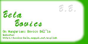 bela bovics business card